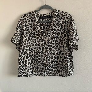 SOLD Urban Outfitters Black and White Boxy Button Down Blouse